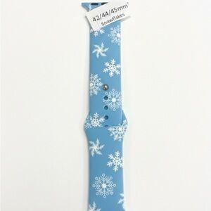NWT Blue Snowflakes Patterned Smart Watch Band 42/44/45 mm Apple friendly